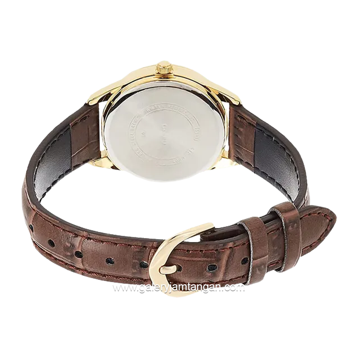 CASIO LTP-V005GL-7BUDF Brown Gold Dial White Leather Strap