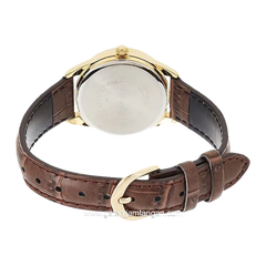 CASIO LTP-V005GL-7BUDF Brown Gold Dial White Leather Strap