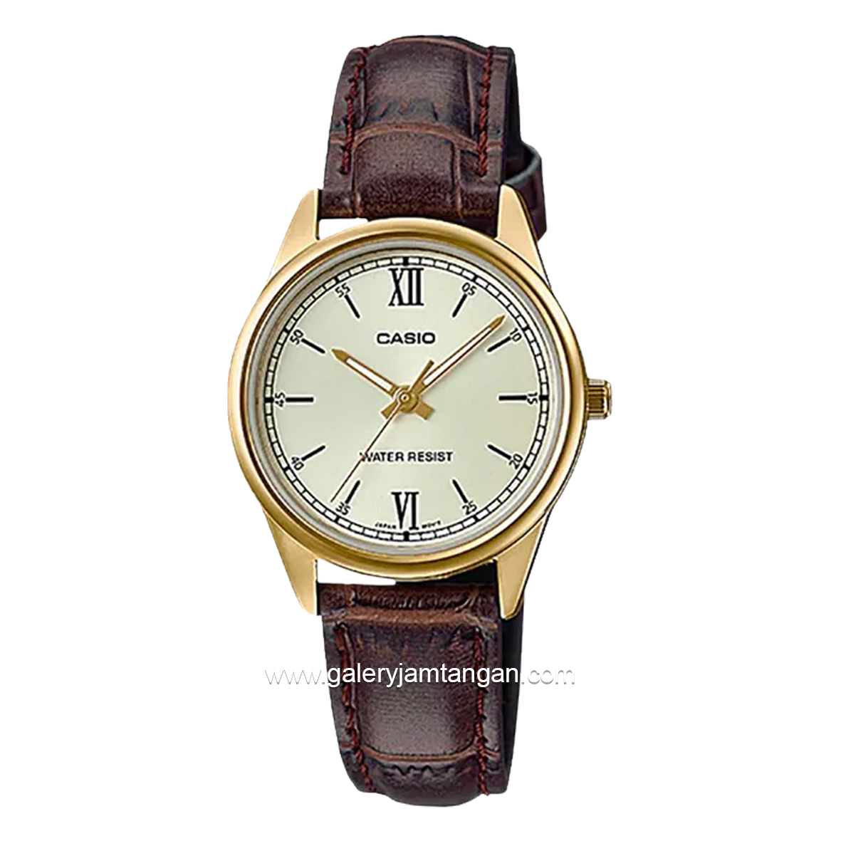 CASIO LTP-V005GL-9BUDF Brown Gold Leather Strap