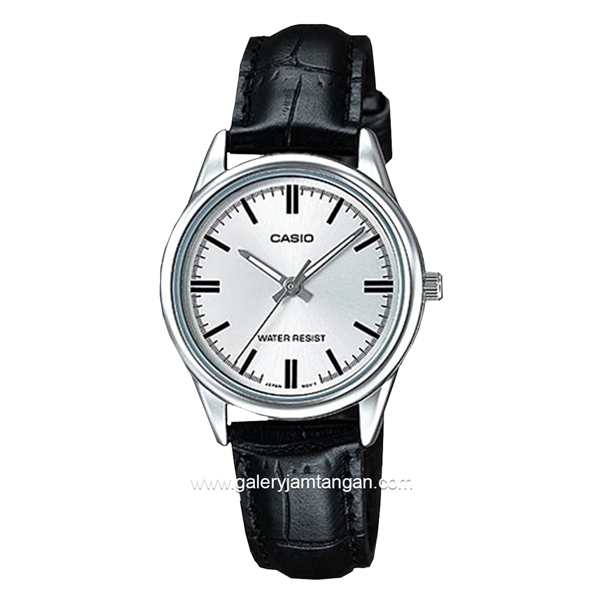 CASIO General LTP-V005L-7AUDF Black Silver Leather Strap