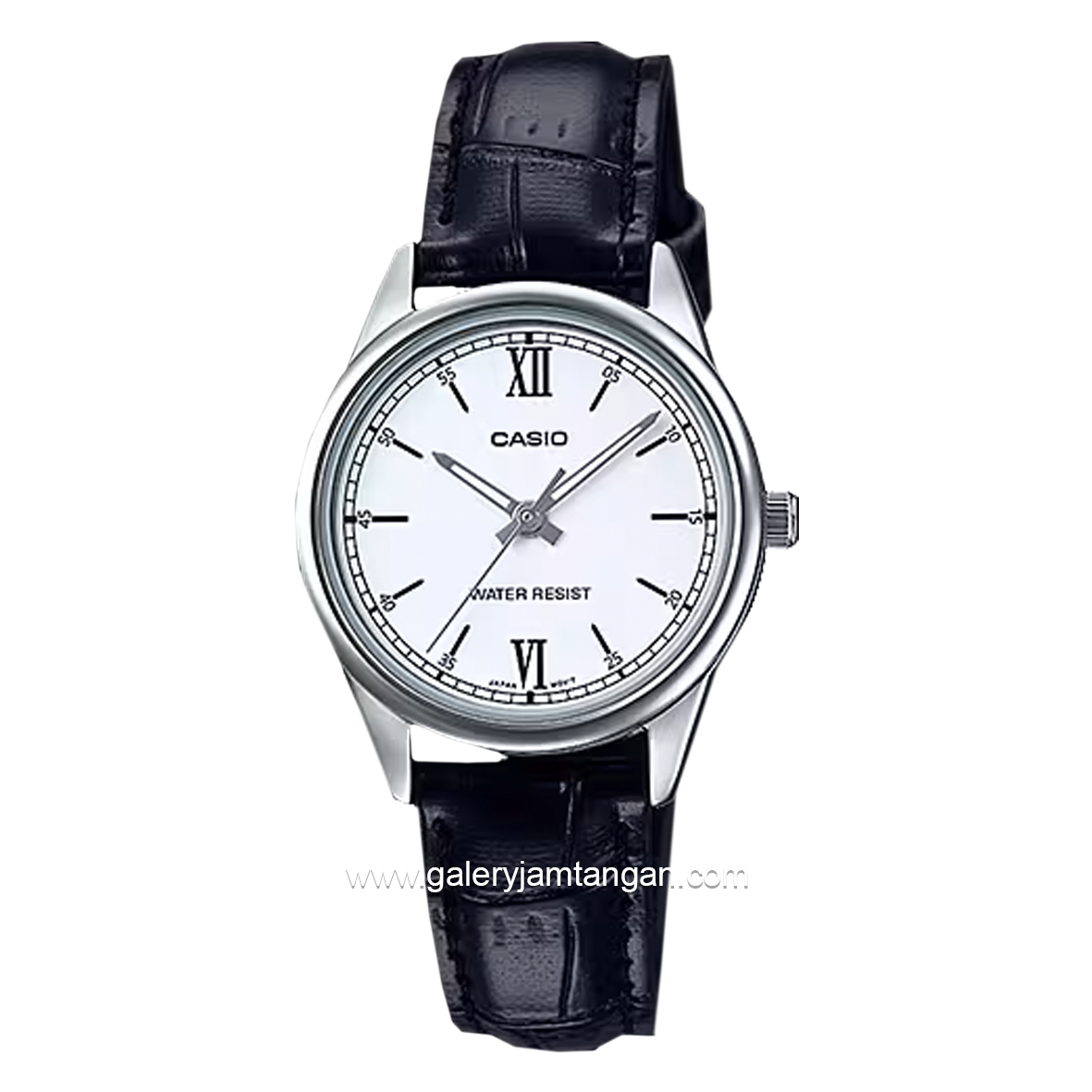 CASIO General LTP-V005L-7B2UDF Black Silver Leather Strap