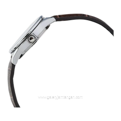 CASIO LTP-V005L-7B3UDF Brown Silver Dial White Leather Strap