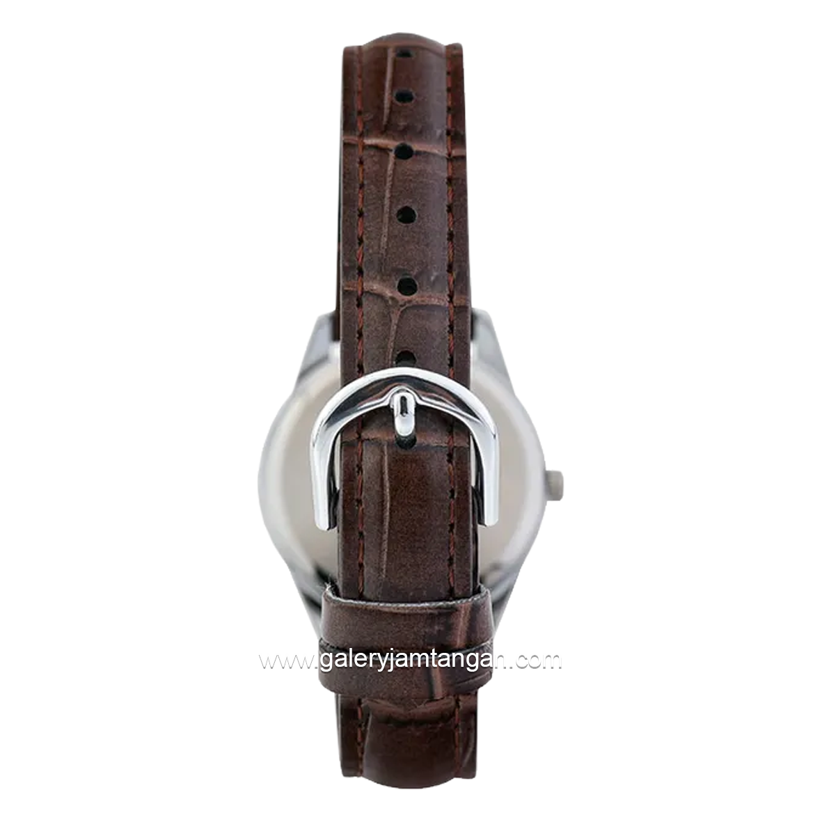 CASIO LTP-V005L-7B3UDF Brown Silver Dial White Leather Strap