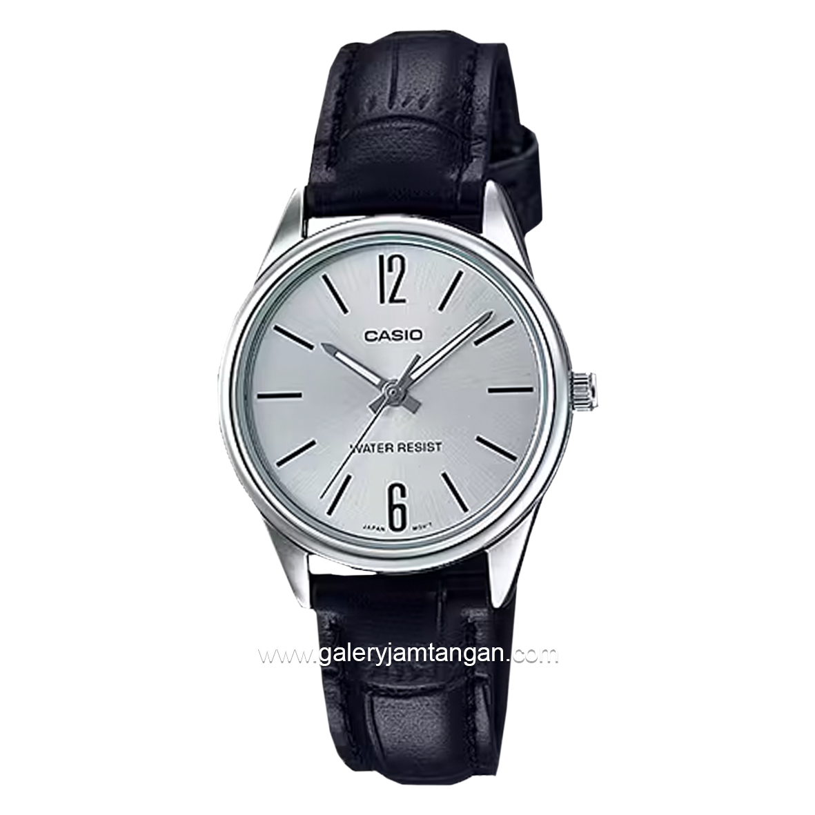 CASIO General LTP-V005L-7BUDF Black Silver Leather Strap
