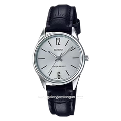 CASIO General LTP-V005L-7BUDF Black Silver Leather Strap