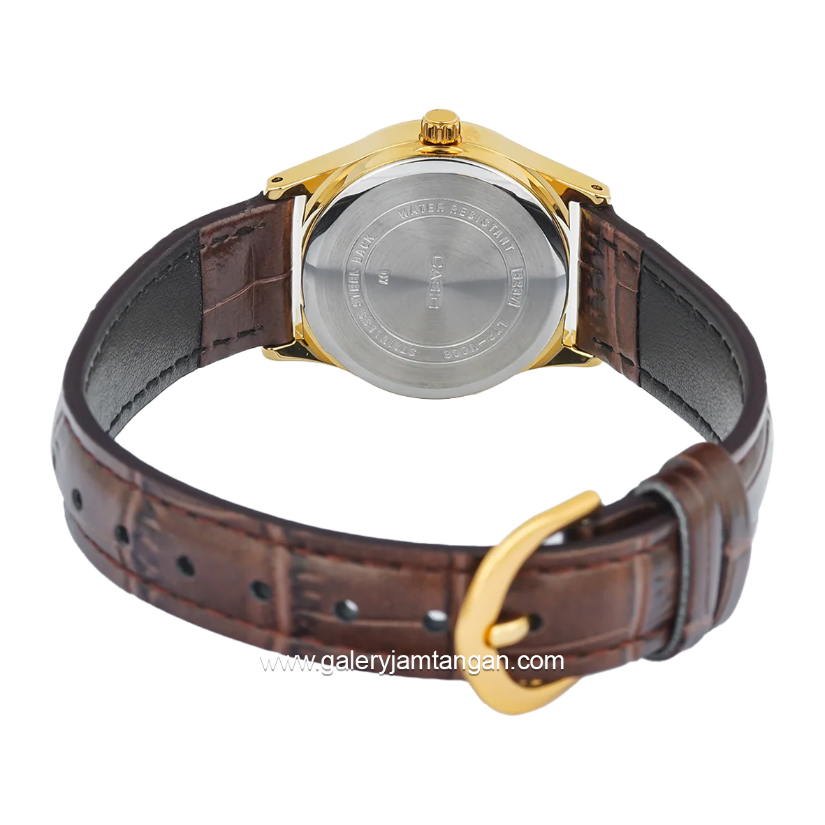 CASIO LTP-V006GL-9BUDF Brown Dial Gold Leather Strap