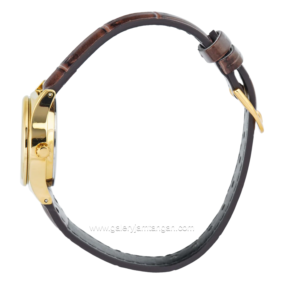 CASIO LTP-V006GL-9BUDF Brown Dial Gold Leather Strap