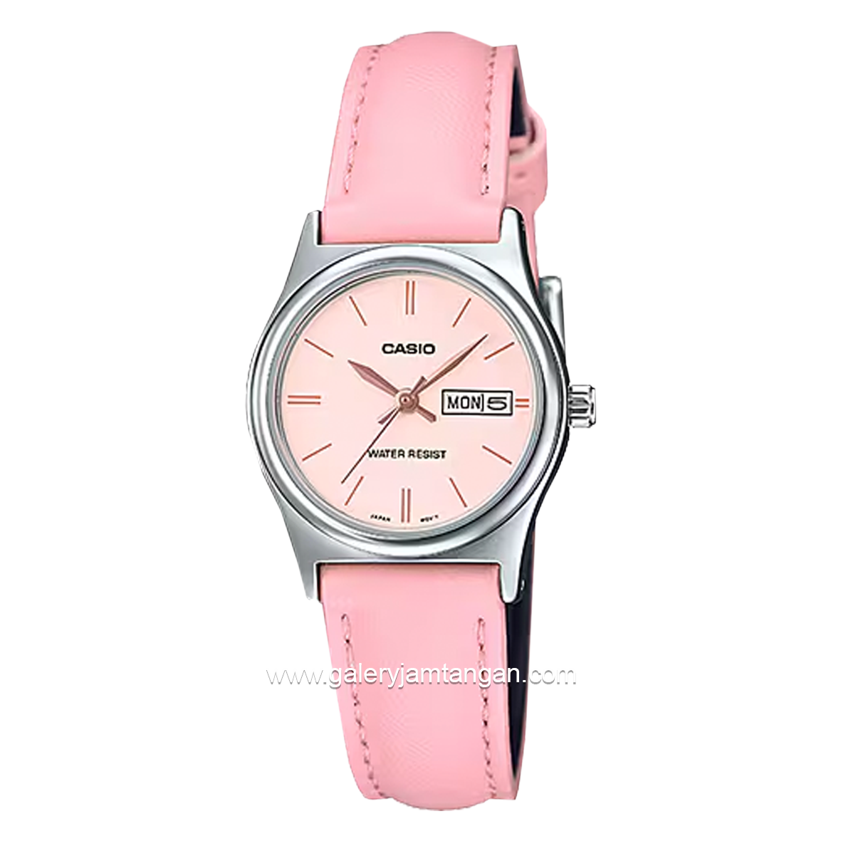 CASIO General LTP-V006L-4BUDF Pink Silver Leather Strap