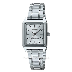 CASIO General LTP-V007D-7EUDF Silver Dial White Stainless Steel Strap