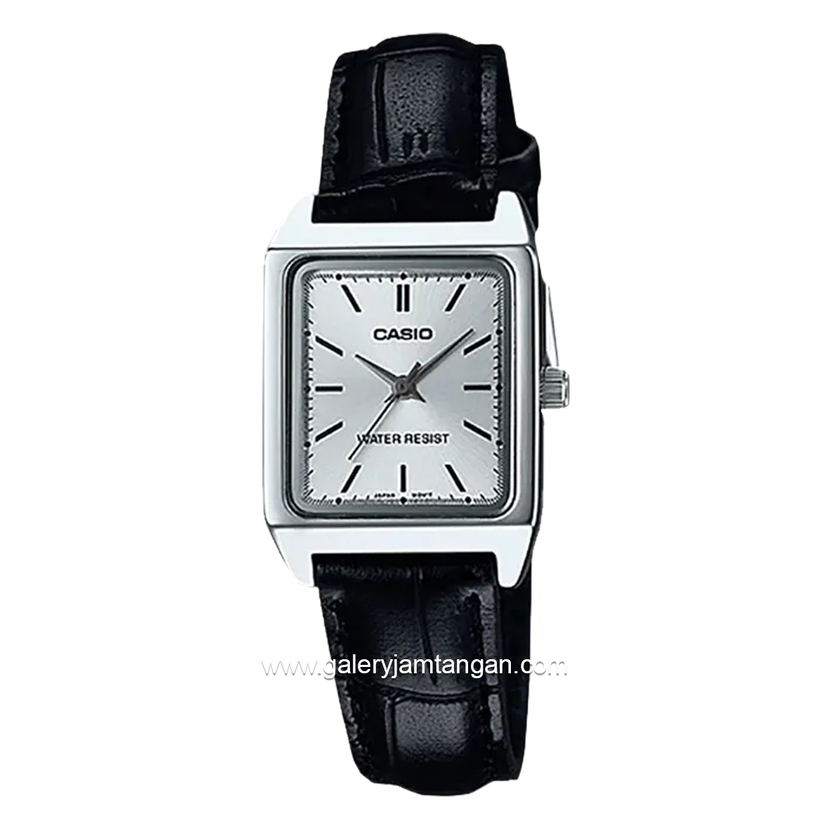 CASIO LTP-V007L-7E1UDF Black Silver Leather Strap