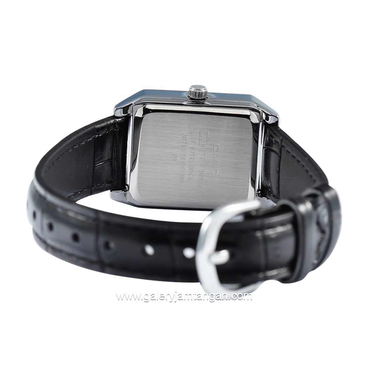 CASIO LTP-V007L-7E1UDF Black Silver Leather Strap