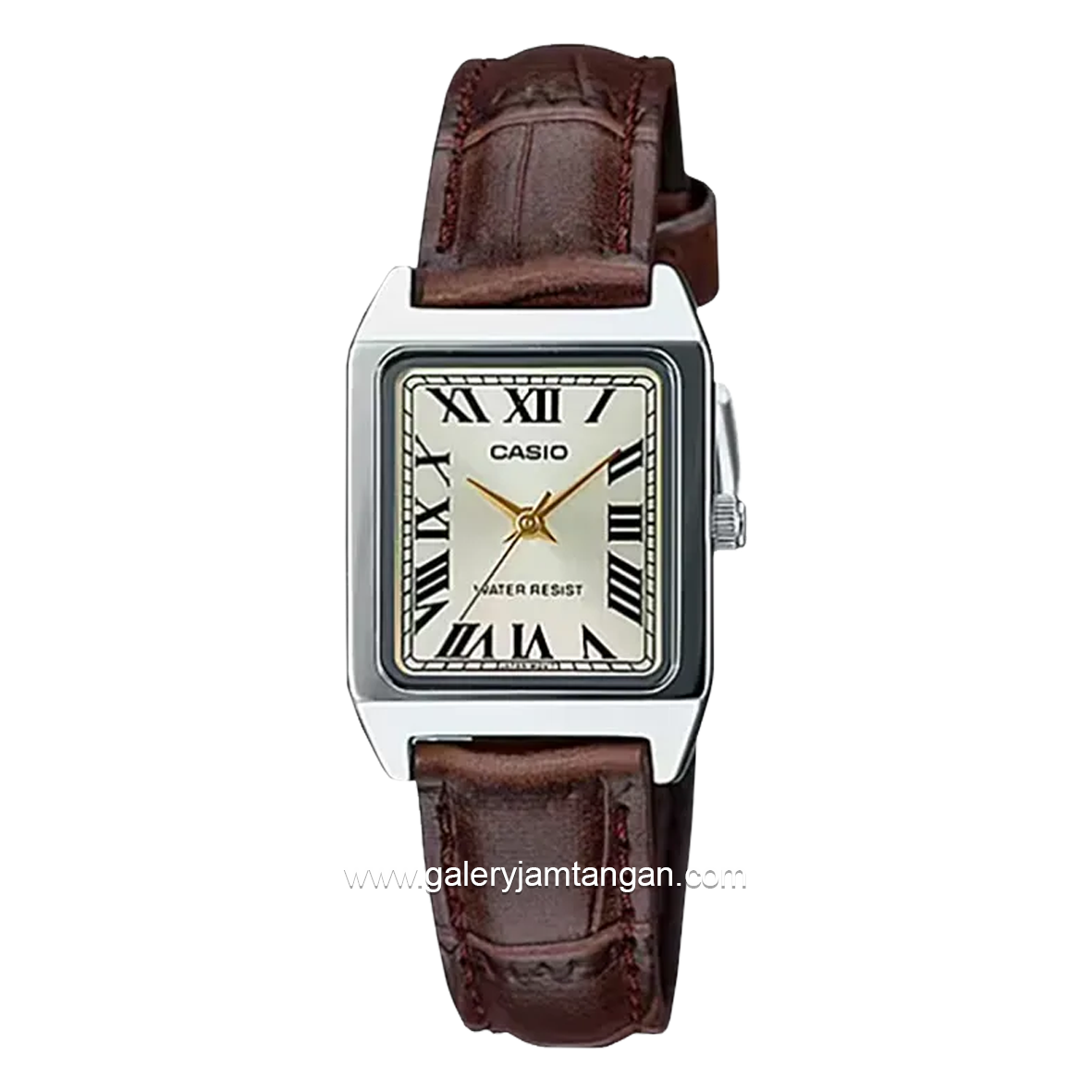 CASIO LTP-V007L-9BUDF Brown Silver Leather Strap