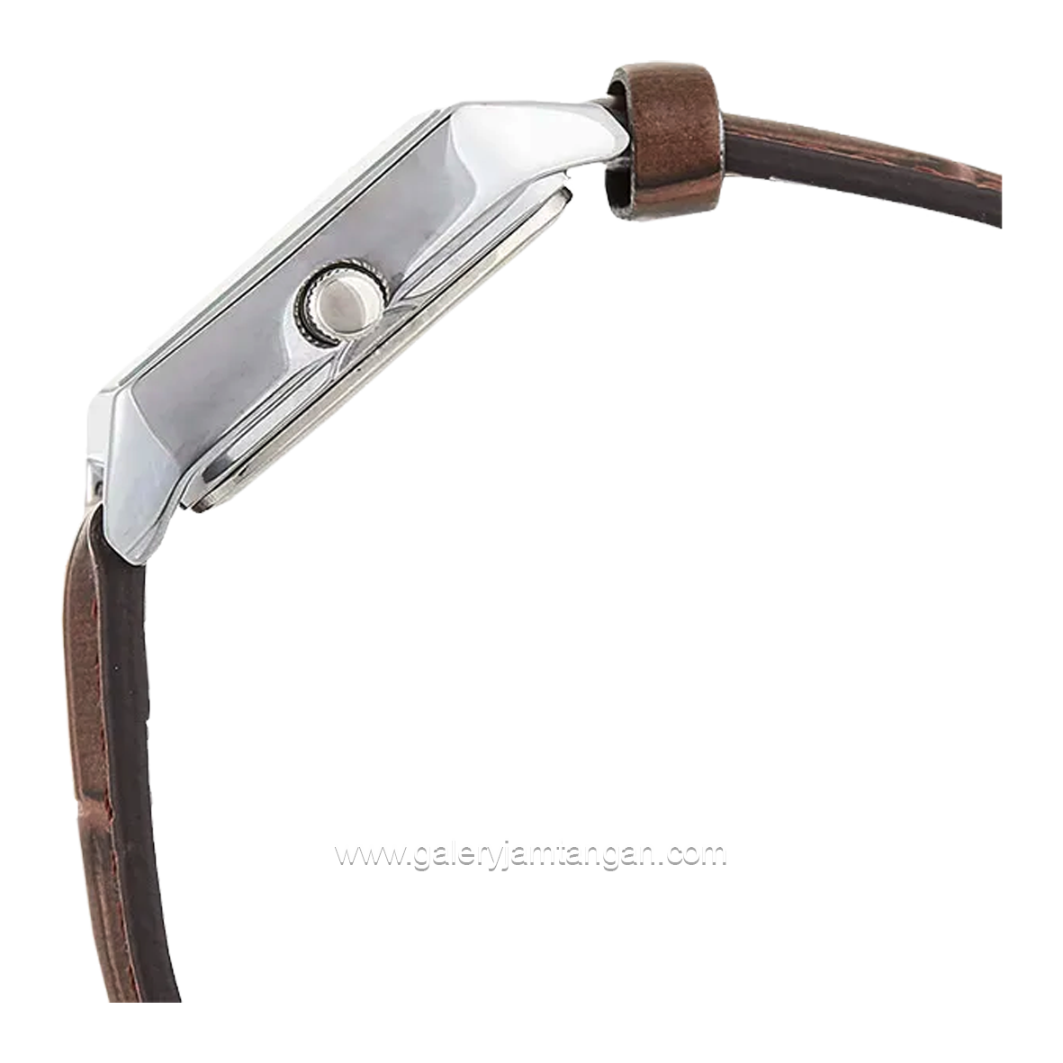 Casio General LTP-V007L-7B2UDF Brown Silver Dial White Leather Strap