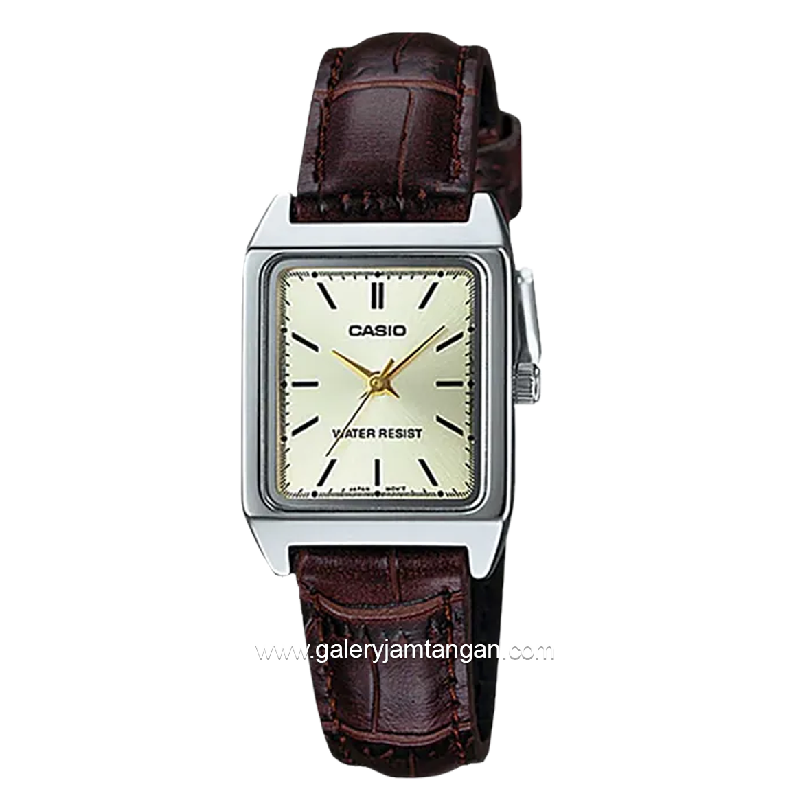 CASIO LTP-V007L-9EUDF Brown Silver Leather Strap