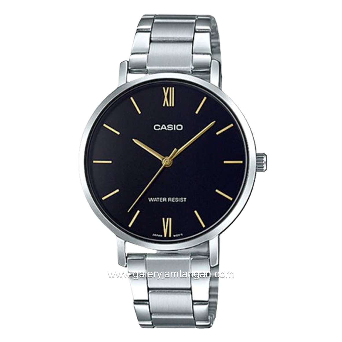 CASIO LTP-VT01D-1BUDF Silver Dial Black Stainless Steel