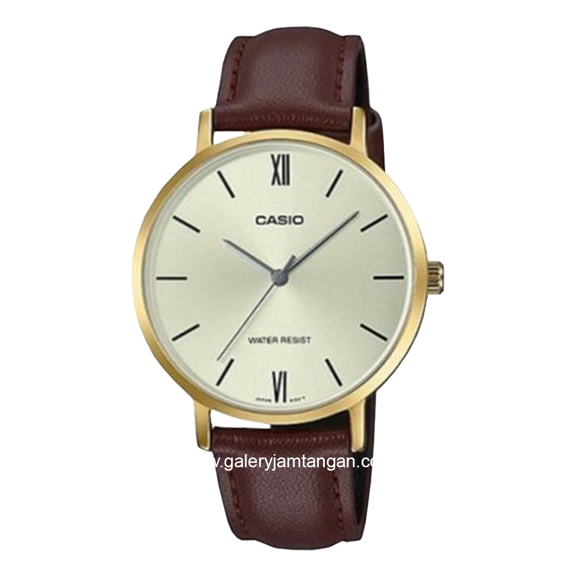 CASIO LTP-VT01GL-9BUDF Brown Gold Leather Strap