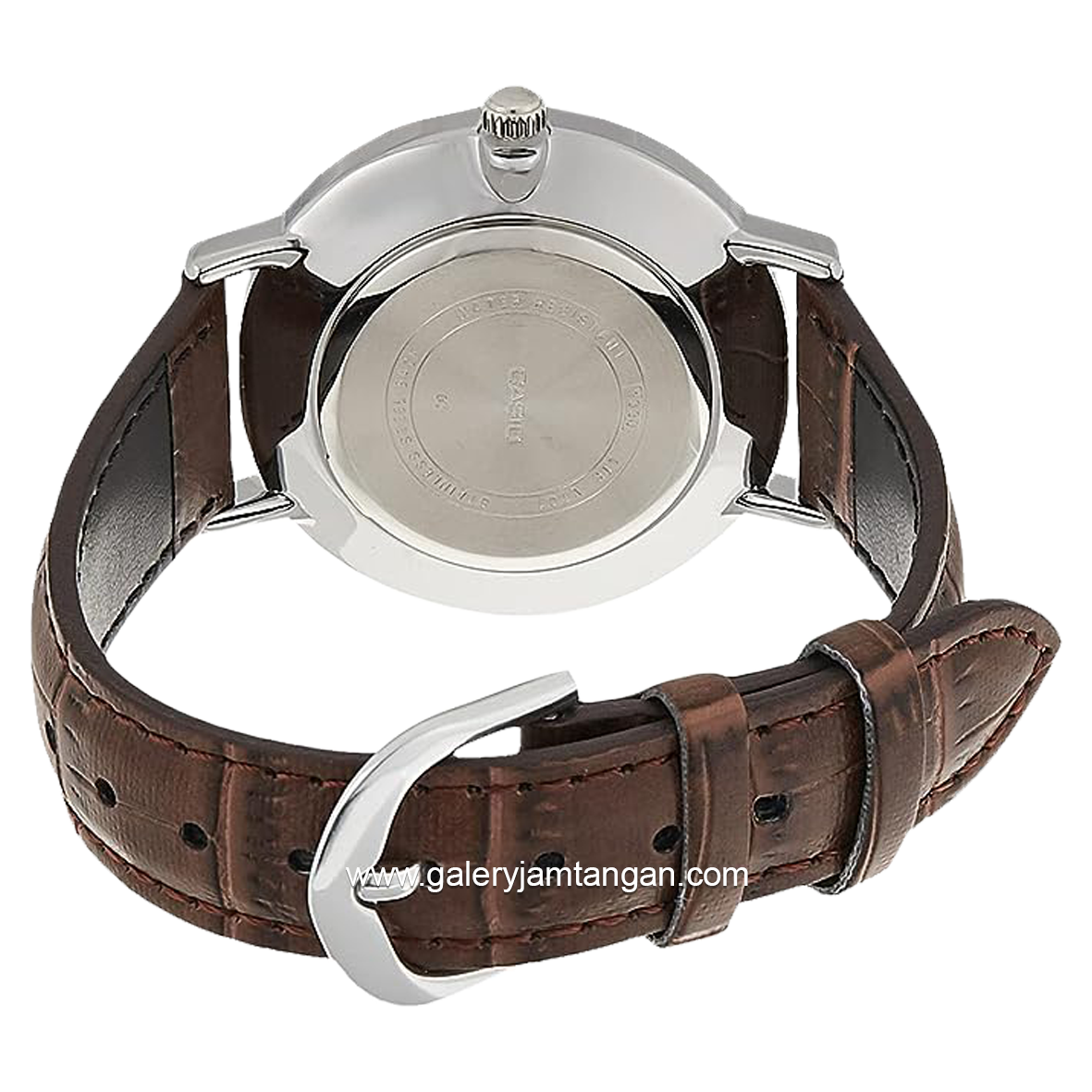 CASIO LTP-VT01L-2BUDF Brown Silver Leather Strap