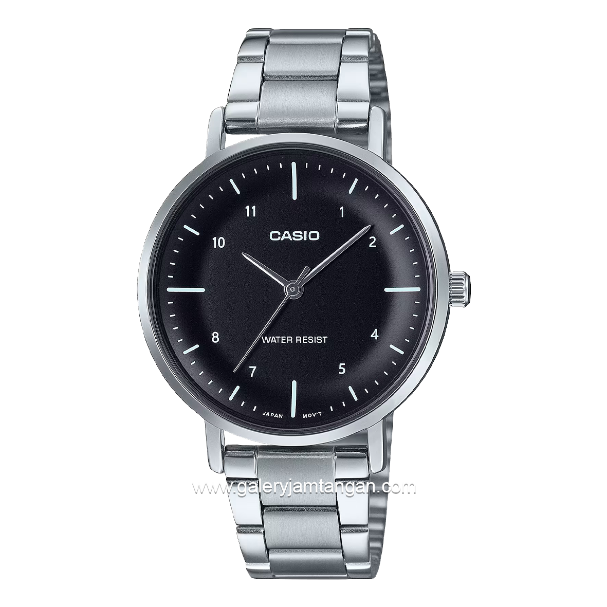 CASIO LTP-VT03D-1BDF Silver Dial Black Stainless Steel