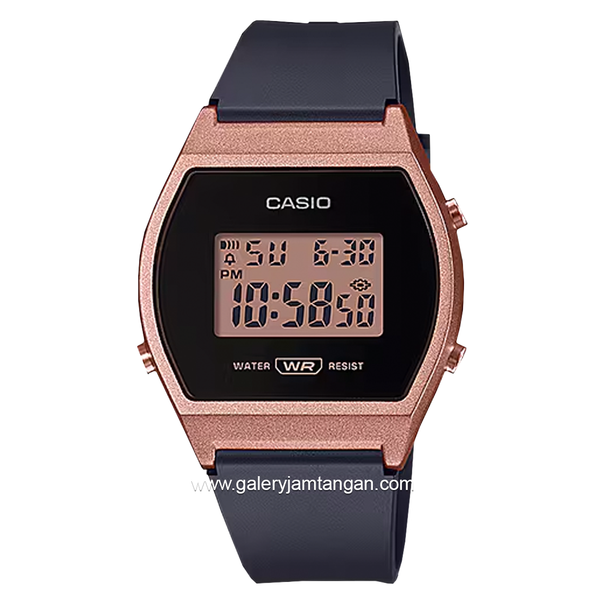 CASIO General LW-204-1ADF Black Rosegold Digital Rubber Strap