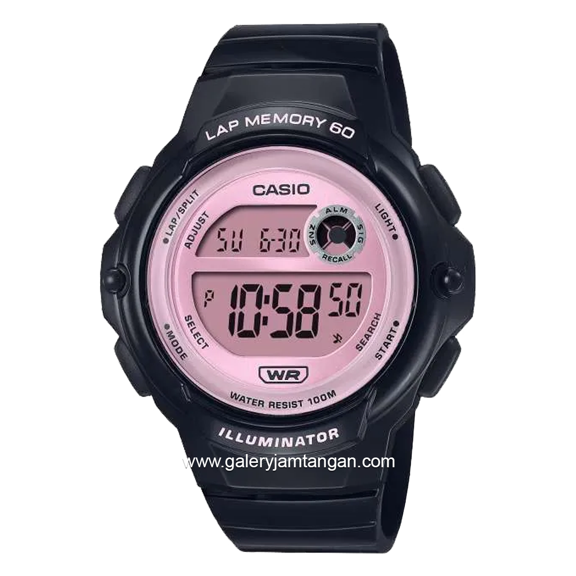 CASIO LWS-1200H-1A2VDF Dual Time Black Resin Strap