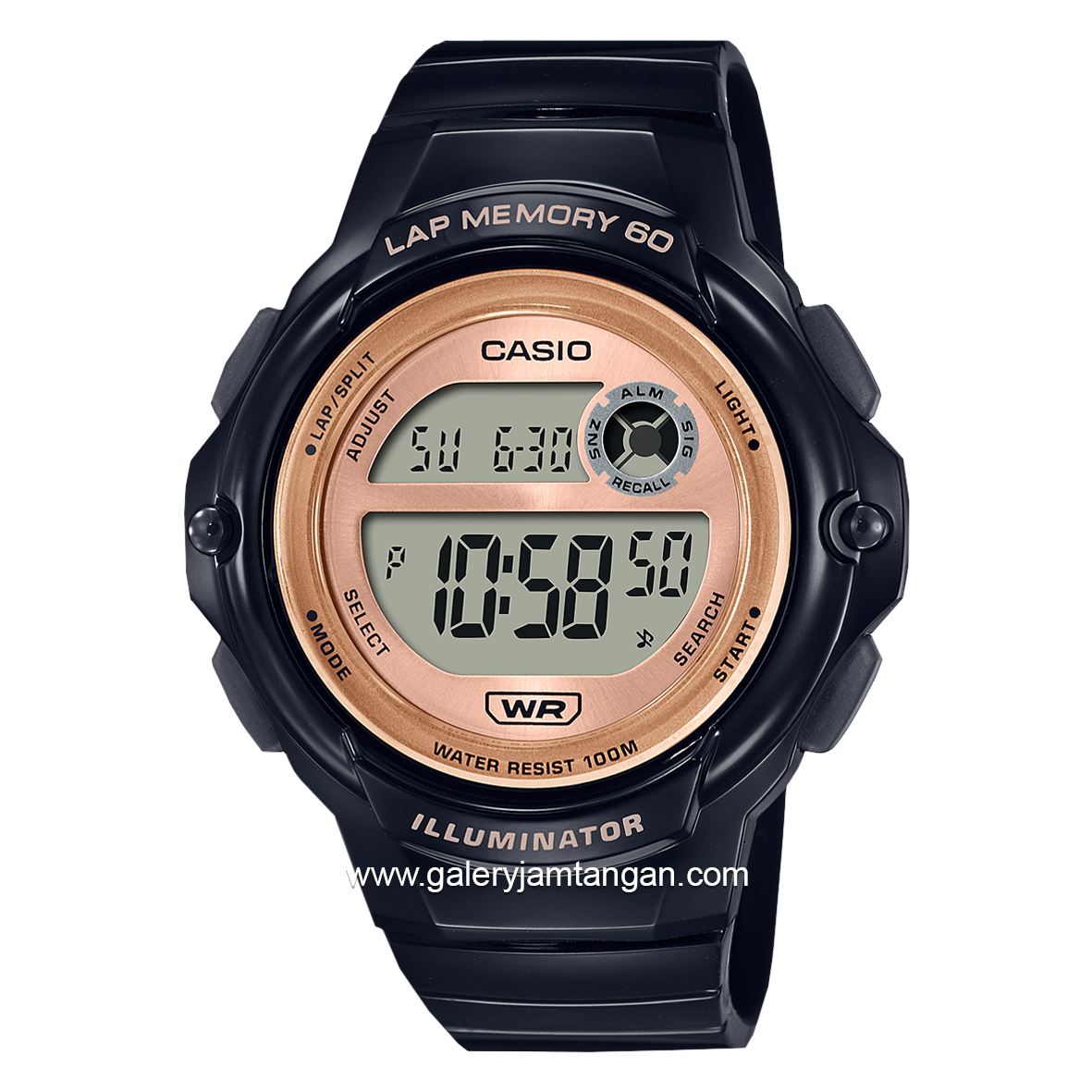 CASIO General LWS-1200H-1AVDF Black Digital Rubber Strap