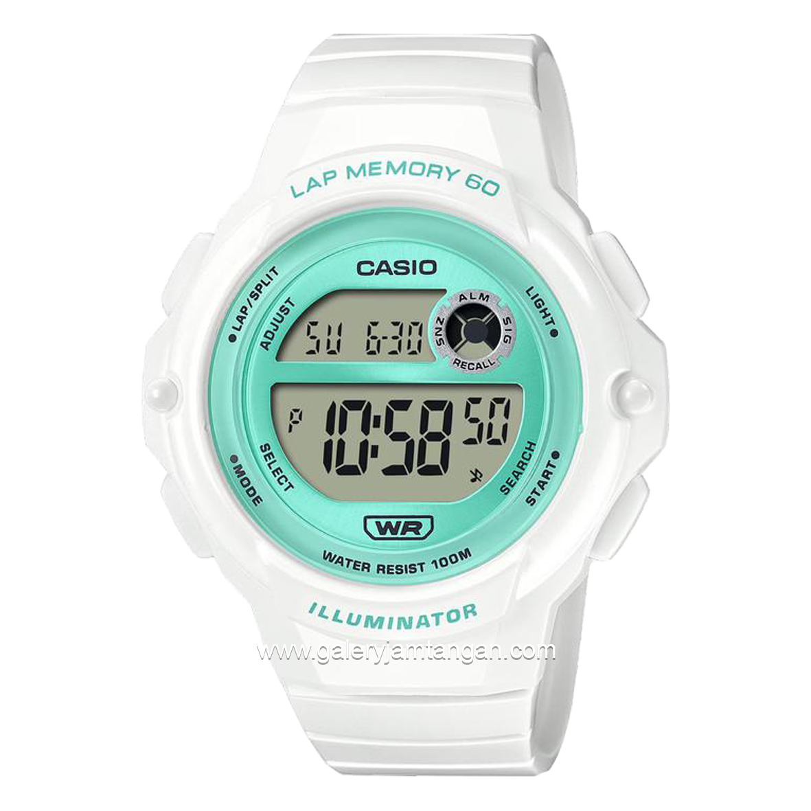 CASIO LWS-1200H-7A3VDF Dual Time White Resin Strap