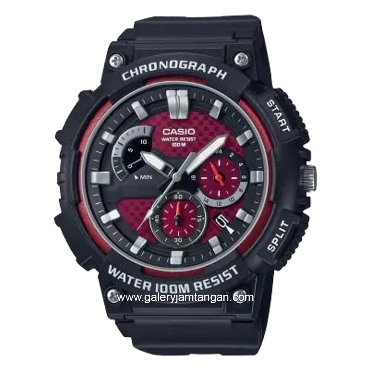 CASIO MCW-200H-4AVDF Black Dial Red Resin Strap