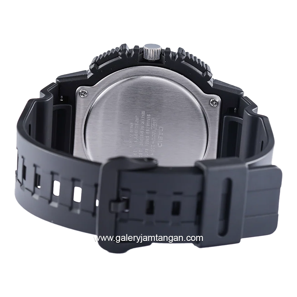 CASIO MCW-200H-4AVDF Black Dial Red Resin Strap