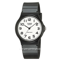 CASIO General MQ-24-7B2LDF Black Dial White Rubber Strap
