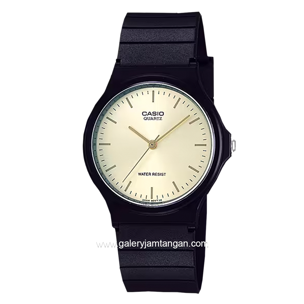 CASIO General MQ-24-9ELDF Black Dial Gold Rubber Strap