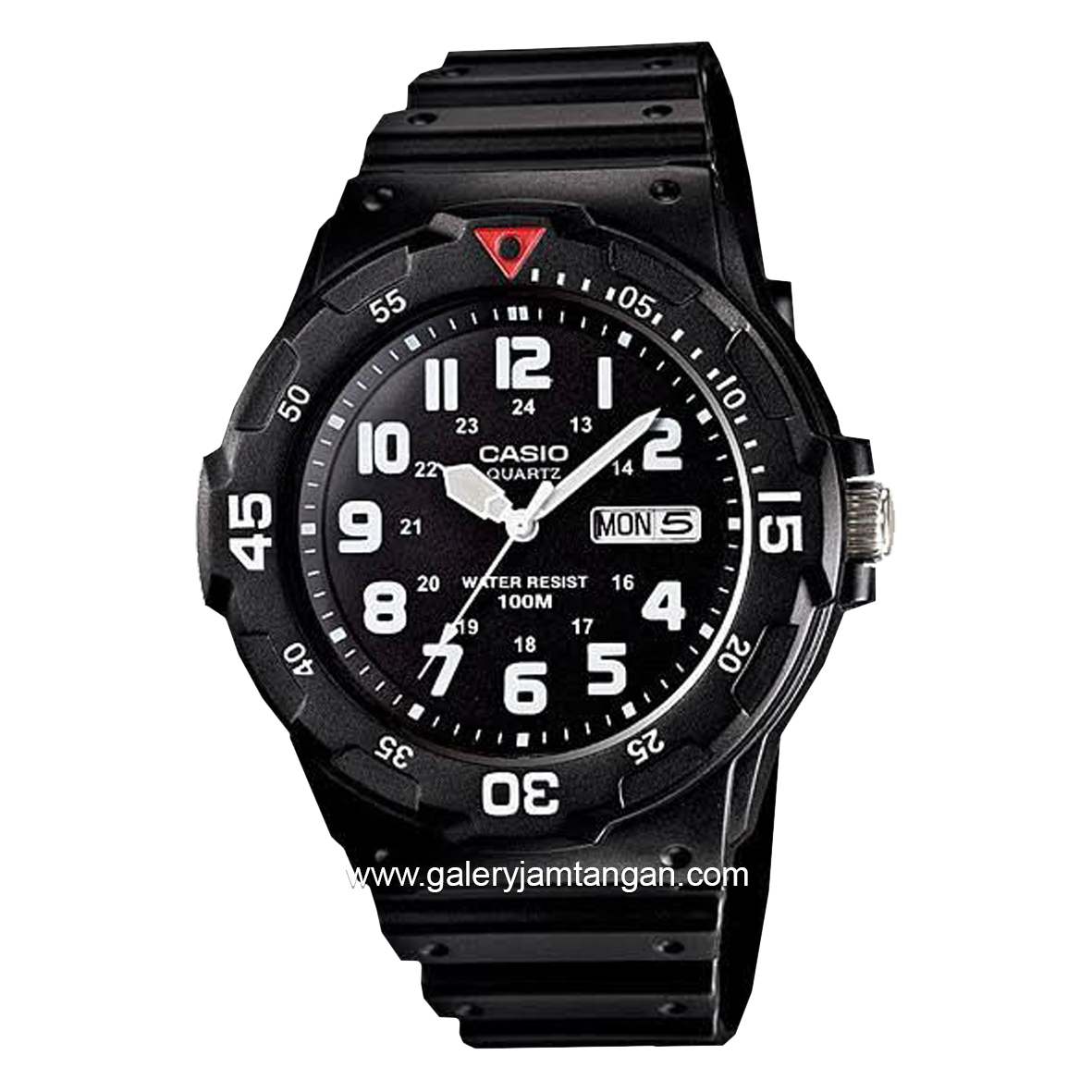 CASIO General MRW-200H-1BVDF Black Dial Black Rubber Strap