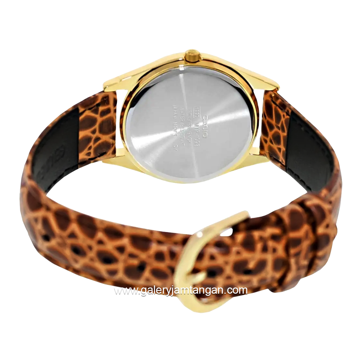 CASIO MTP-1093Q-9B Brown Dial Gold Leather Strap