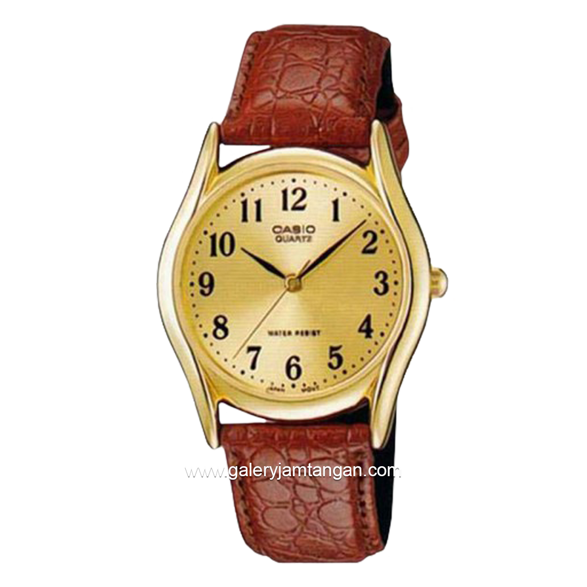 CASIO MTP-1094Q-9B Brown Gold Leather Strap