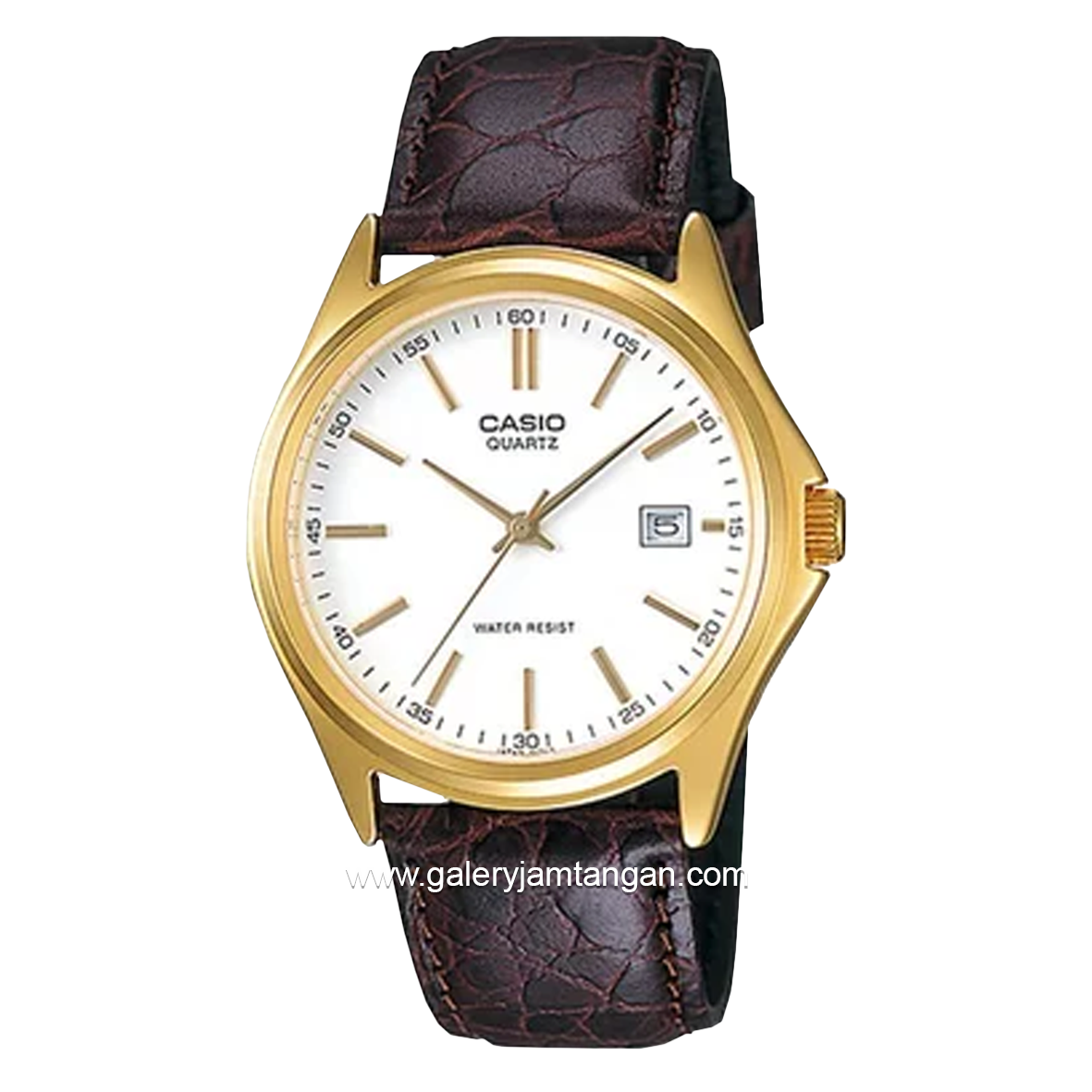 CASIO General MTP-1183Q-7ADF Brown Gold Dial White Leather Strap