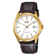 CASIO General MTP-1183Q-7ADF Brown Gold Dial White Leather Strap