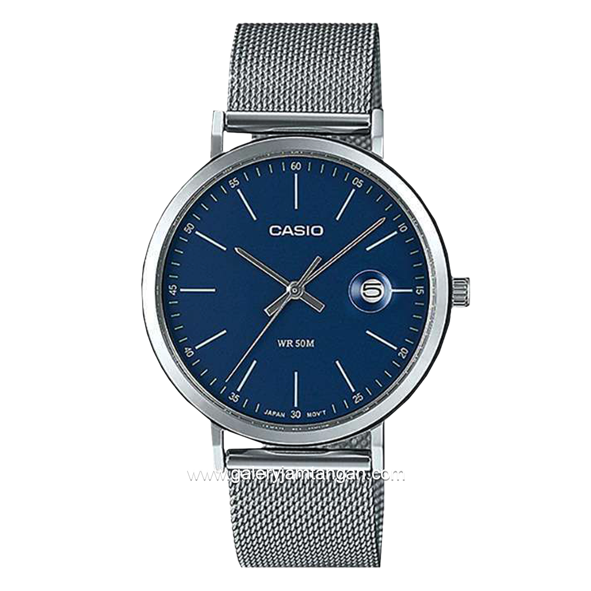 CASIO General MTP-E175M-2EVDF Silver Dial Blue Sandrope Stainless Steel