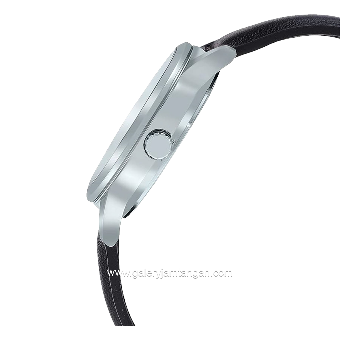 CASIO MTP-V002L-1B3UDF Black Silver Leather Strap