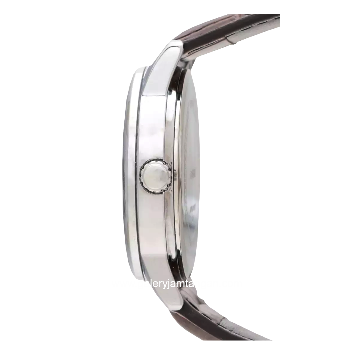 CASIO MTP-V002L-7B2UDF Brown Silver Dial White Leather Strap