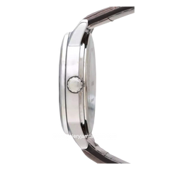 CASIO MTP-V002L-7B2UDF Brown Silver Dial White Leather Strap