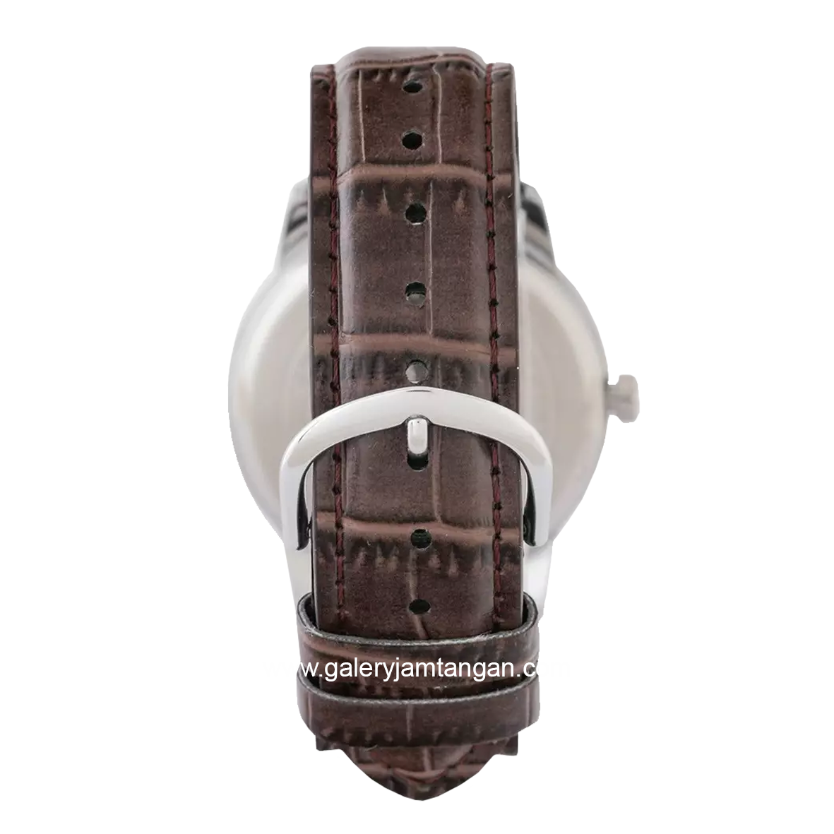 CASIO MTP-V002L-7B2UDF Brown Silver Dial White Leather Strap
