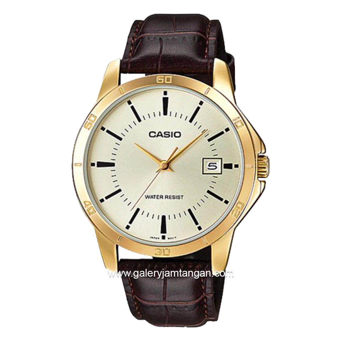 CASIO MTP-V004GL-9AUDF Brown Gold Leather Strap