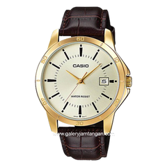 CASIO MTP-V004GL-9AUDF Brown Gold Leather Strap