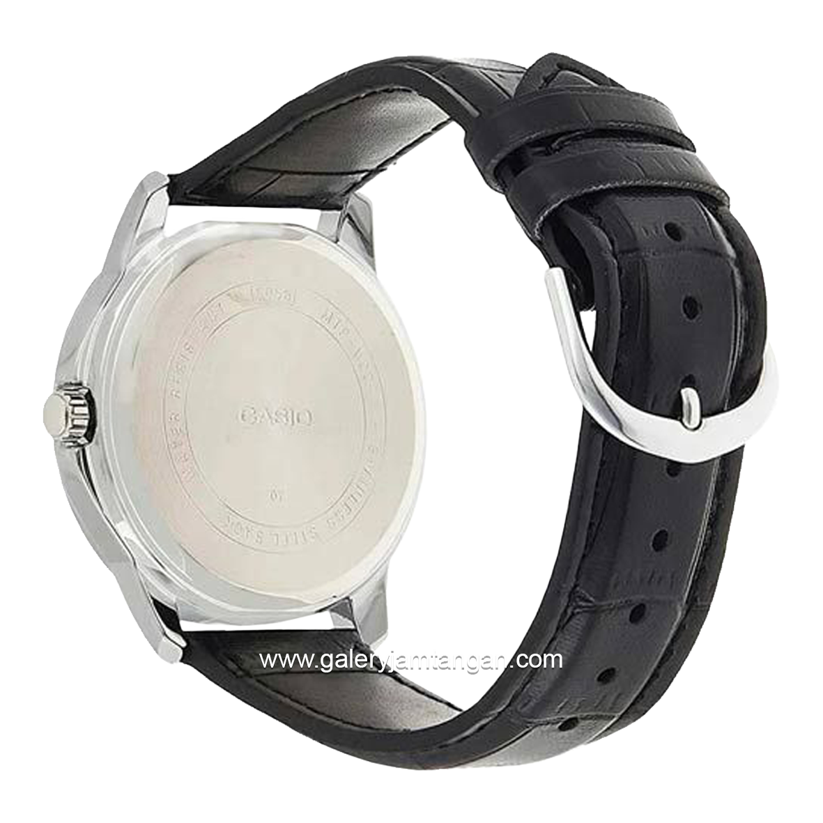 CASIO MTP-V004L-1CUDF Black Silver Leather Strap