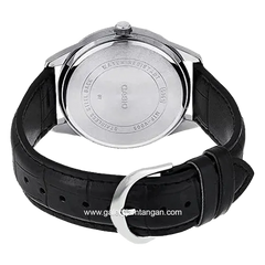 CASIO MTP-V005L-1B4UDF Black Silver Dial Black Leather Strap