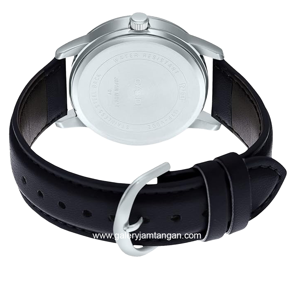 CASIO MTP-V005L-1B5UDF Black Silver Leather Strap