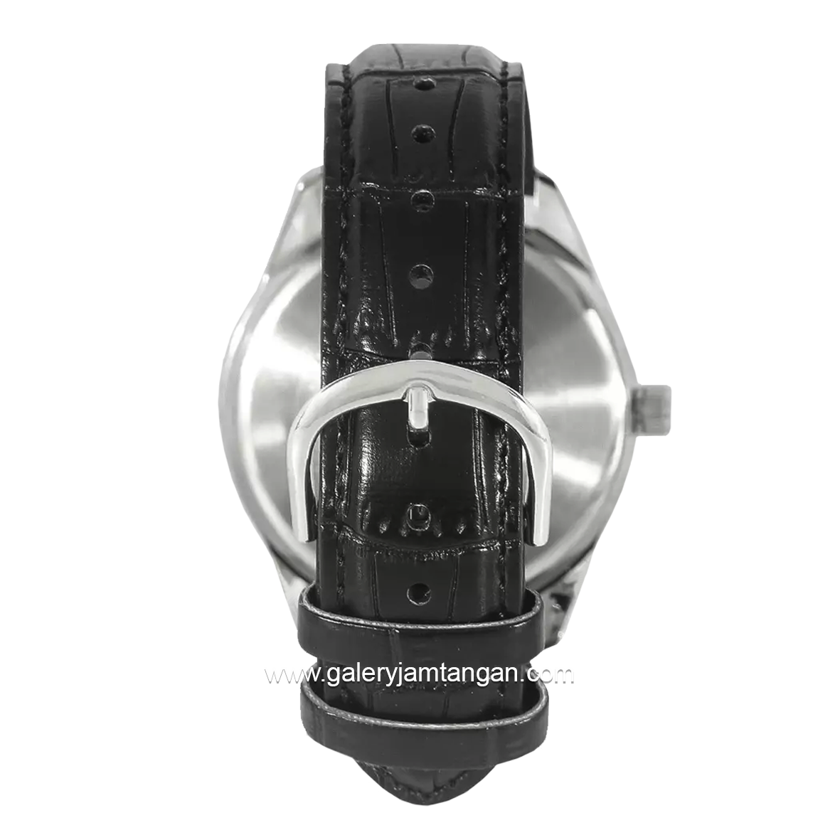 CASIO MTP-V005L-1BUDF Black Silver Leather Strap