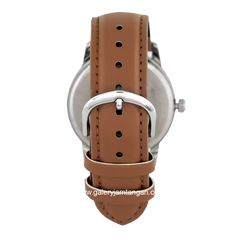 CASIO MTP-V005L-2B4UDF Brown Silver Dial Blue Leather Strap