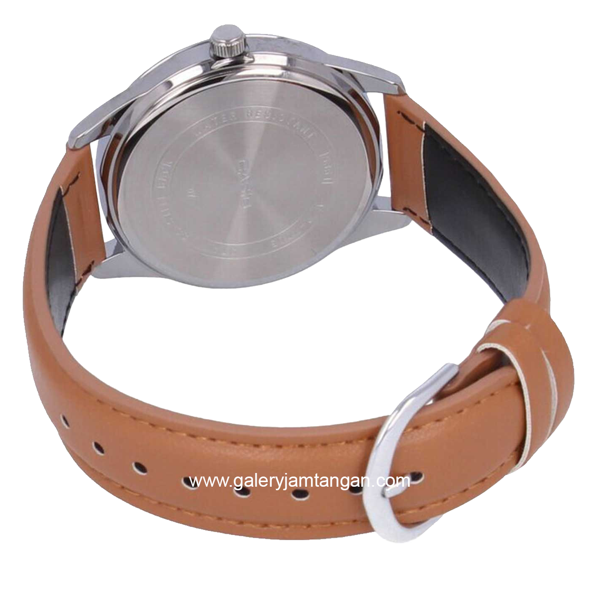 CASIO MTP-V005L-2B5UDF Brown Silver Dial Blue Leather Strap