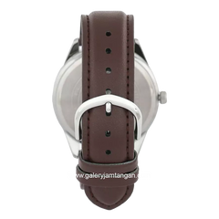 CASIO MTP-V005L-7B4UDF Brown Silver Dial White Leather Strap