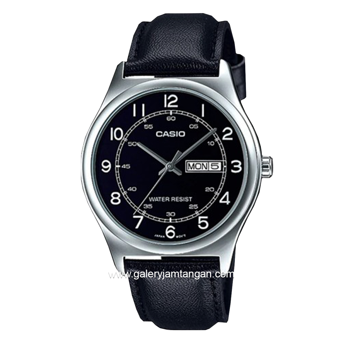 CASIO General MTP-V006L-1B2UDF Black Silver Rubber Strap